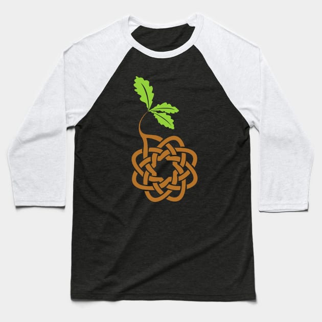 Celtic Oak Knot Baseball T-Shirt by WildHusky